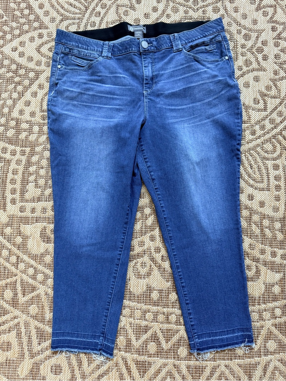 Democracy Ab Technology Sz 22 High Rise Ankle Skinny Ankle Double Line Raw Hem